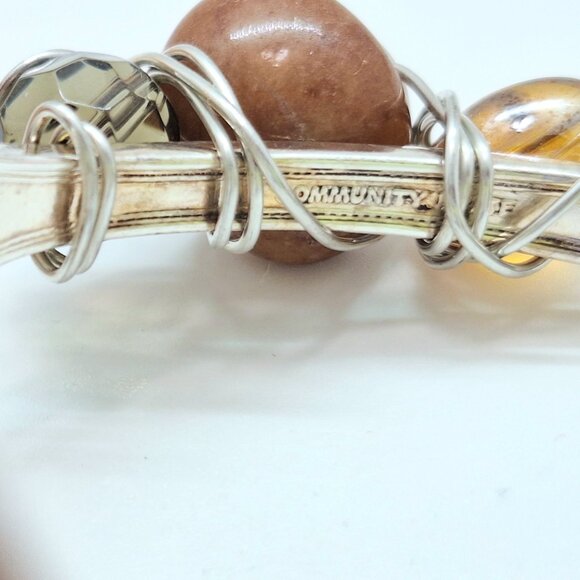 Vintage silverware bracelets - Handmade funky bangles 2 piece set - Picture 11 of 14